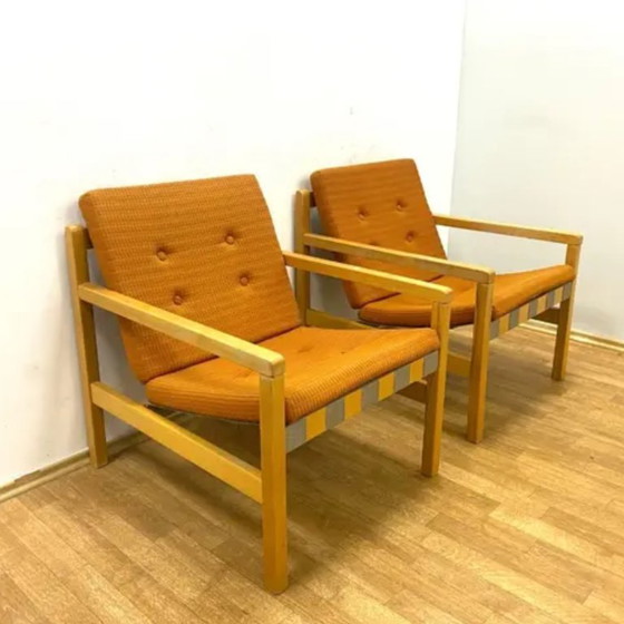 Image 1 of Retro fauteuils, Hikor, Tsjechoslowakije, jaren 60 (set van 2)