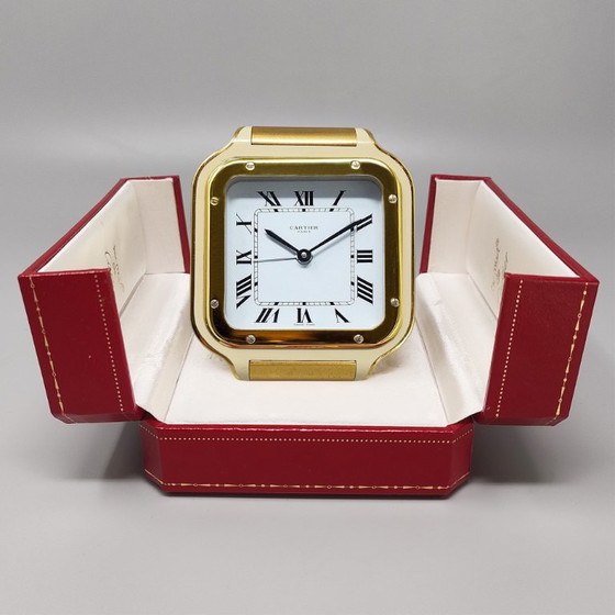 Orologio sveglia Cartier Santos Pendulette anni '80. Prodotto in Svizzera, Metallo, Crema (foto 8 di 10)