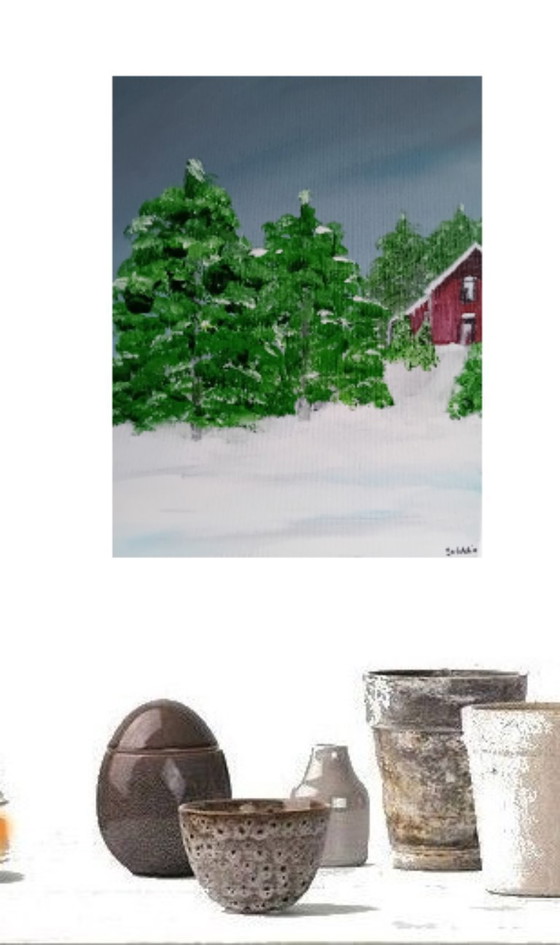 Image 1 of Kerst(winter)schilderij