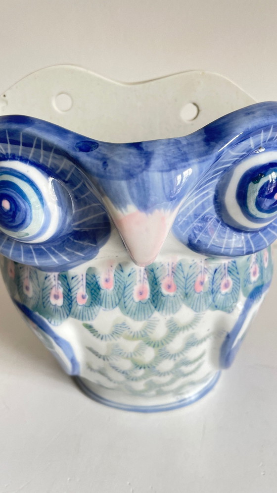 Image 1 of Vintage Chinese Porcelain Owl Planter