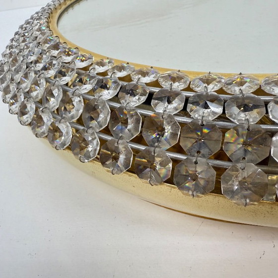 Image 1 of Specchio illuminato Palwa con ottone e cristallo , anni '70