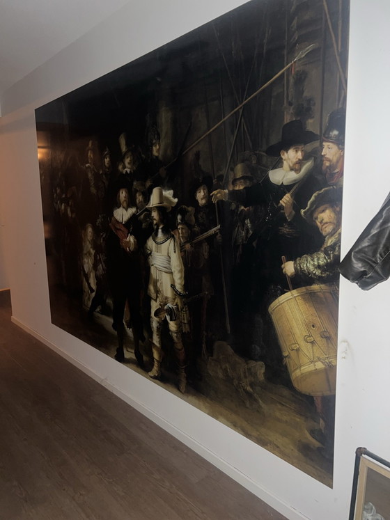 Grande decorazione da parete La Ronda di Notte, Arte in vetro, Plexiglass, Marrone (foto 5 di 5)