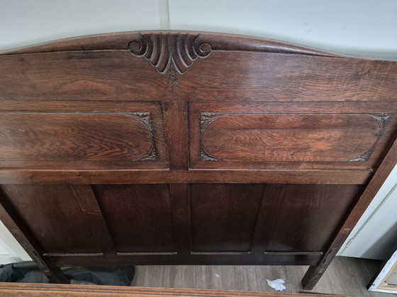 Image 1 of Lit vintage en bois massif 120-190