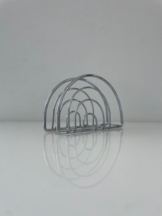 Image 1 of Porta tovaglioli cromato postmoderno con archi