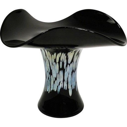 Vase en verre vintage par E. Eisch, Allemagne 1970