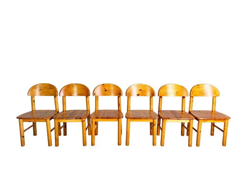 Set van 6 Rainer Daumiller stoelen Midcentury stoel grenen vintage