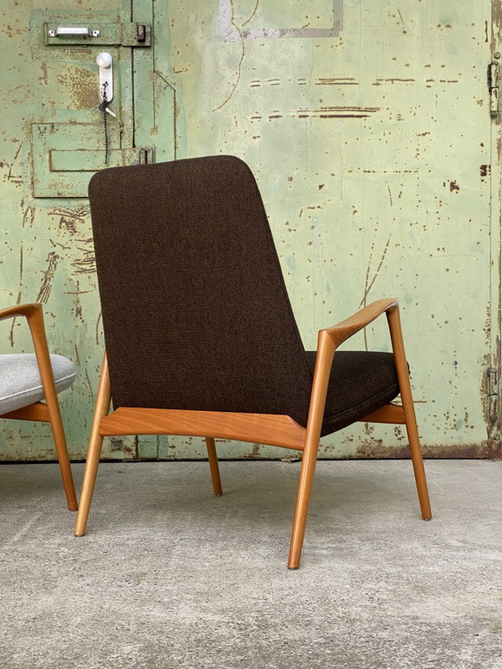 Set van 2 Scandinavisch moderne design fauteuils Hallingdal kersenhout – Textile, Wood (photo 8 of 12)