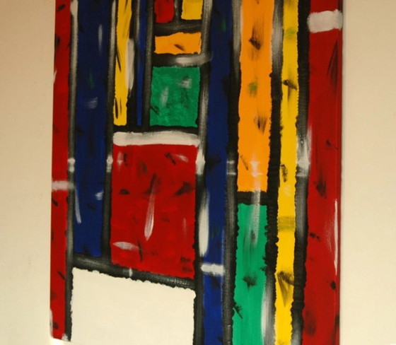 Pintura abstracta, Multi Color, CB, Pinturas y dibujos, Lienzo, Rojo (foto 8 de 10)