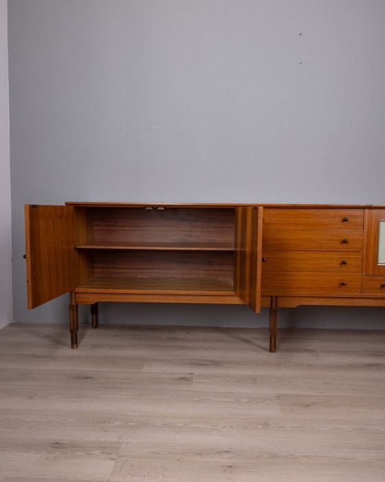 Image 1 of VINTAGE 1960S WOODEN SIDEBOARD WITH BAR COMPARTMENT, ITALIAN DESIGN