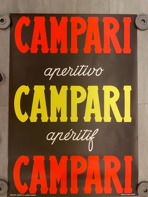  Anonimo, c.a. 1959 - CAMPARI CAMPARI CAMPARI - Affiche vintage originale