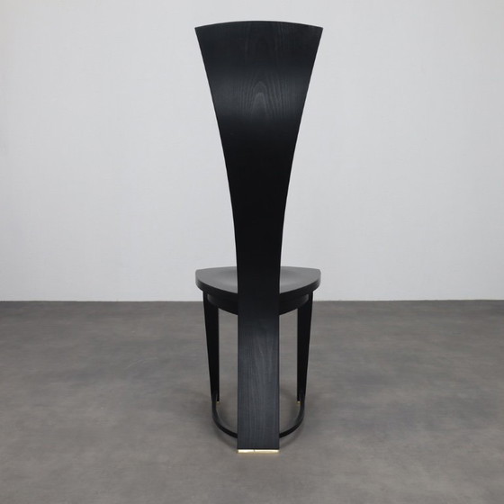 Image 1 of Seltenes Set aus vier Esszimmerstühlen mit hoher Rückenlehne, Italien, 1990er Jahre