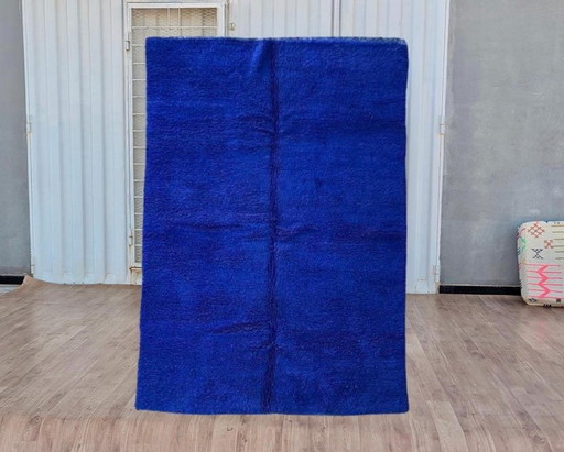 Authentiek tapijt van puur wol, traditioneel Majorelle-blauw, 150/250 cm – Alberto Bazzani, vloerkleden en tapijten, Cotton