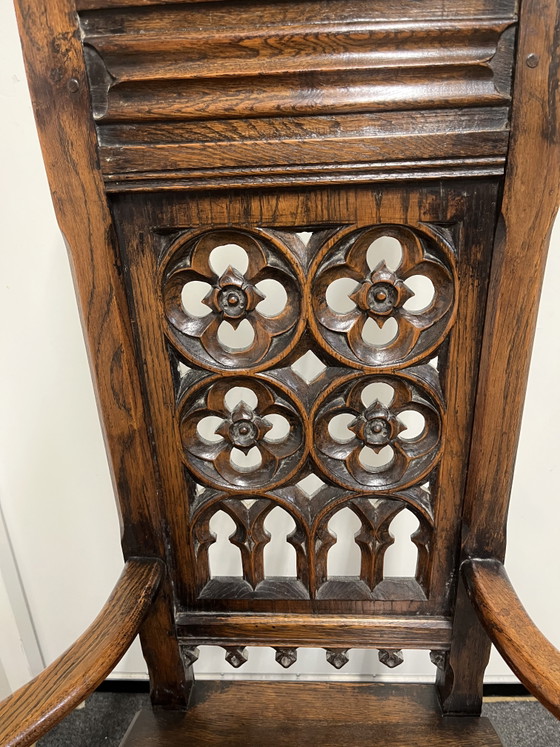 Image 1 of Two Gothic armchairs