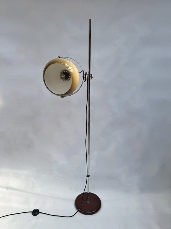 Image 1 of Vintage Dijkstra vloerlamp, jaren 70 | Verstelbare paddenstoelvormige kap | Nederlands design in Space Age-stijl