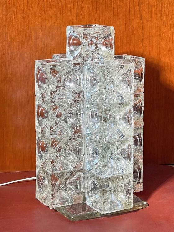 Sculptural Lamp in Polished Albano Glass Cubes for Poliarte, 1960s – Table lamps (photo 3 of 8)