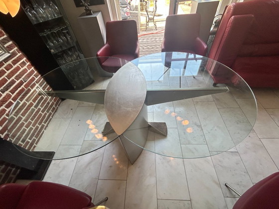 Beautiful Dining Table Made of Stainless Steel and Glass – Knoll, rvs (photo 6 of 12)