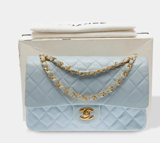 Sac CHANEL Timeless/Classique en Cuir Bleu - 103407