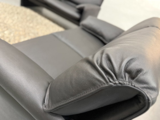 Image 1 of Juego de sofás Leolux Bora Beta Piel negra Sofá de 2,5 y 2 plazas