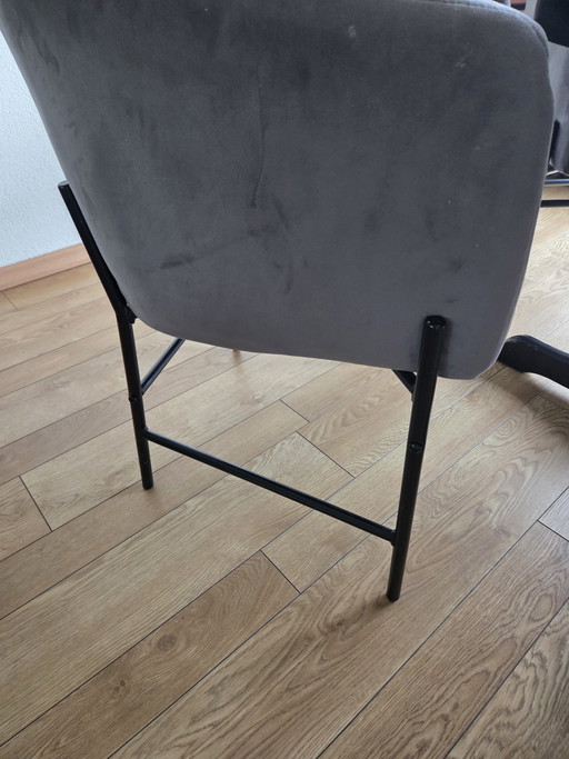 4 sillas de comedor Denver en terciopelo antracita