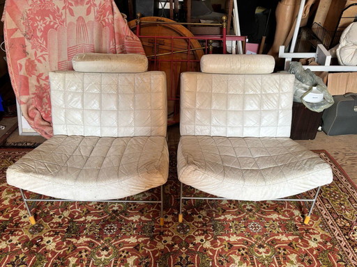 Chaises Leolux Volare en cuir blanc
