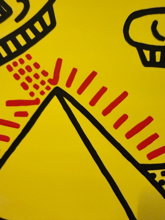 Image 1 of Keith Haring (1958-1990), Untitled, 1984, (pyramid with UFOs), copyright Keith Haring Foundation, Licensed by Artestar New York,