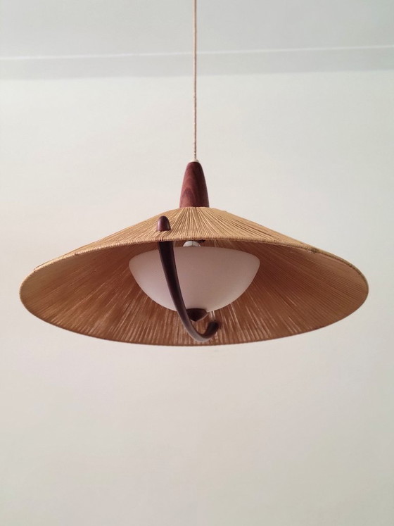 Image 1 of Vintage Sisal hanglamp van Temde Leuchten, 1965