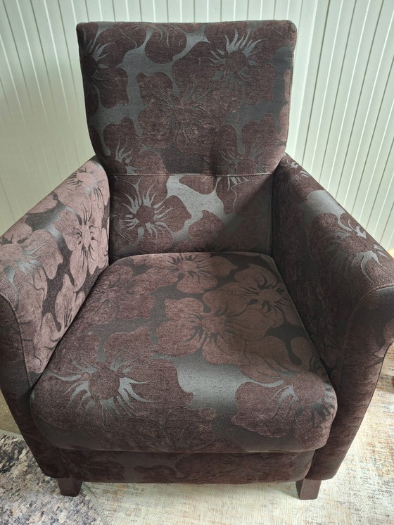Image 1 of Nieuwe fauteuil met bloemenprint en verstelbare rugleuning