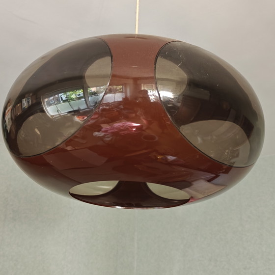 Image 1 of Prachtige Space Age Hanglamp 'Dijkstra stijl' – Jaren 70 Oranje/Bruin