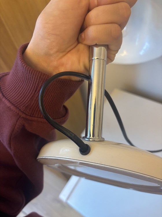 Vintage Paddenstoelvormige Tafellamp Van Massive, België, Jaren 60 – Bureaulampen, Metal, Chrome (photo 6 of 6)