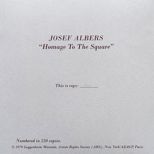 1970S Stunning Josef Albers (nach) "Homage To The Square" Lithographie von Guggenheim Museum - New York