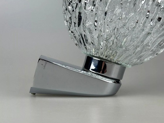 Image 1 of Lampe murale des années 60 70 Lampe boule métal chrome & verre Space Age Design