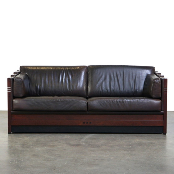 Image 1 of Schuitema Art Deco Leather 2.5 Seater Design Sofa, Model Baldwin