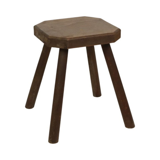 Image 1 of Alter rustikaler Hocker Brutalismus