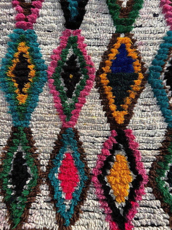 Image 1 of Moroccan Beni Ourain rug in wool, 90x160 cm, vintage Berber rug, black and white rug, natural wool rug, hallway runner