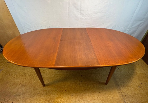 Mid-Century Modern Teak Extending Dining Table, 1960 Danish-Inspired Design • Scandinavian Influence •, Wood (photo 7 of 10)