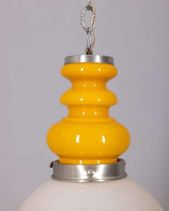 Lampadario vintage italiano in vetro giallo, stile Space Age, anni '70 – Glass (photo 5 of 7)