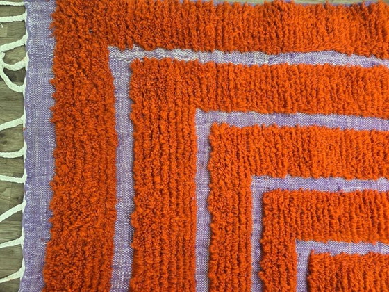 Image 1 of Alfombra marroquí de lana hecha a mano para salón, 150/250 cm.