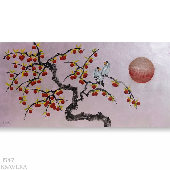 Love Birds J547 - Original Large Painting – Paintings & Drawings, Canvas (photo 3 of 15)