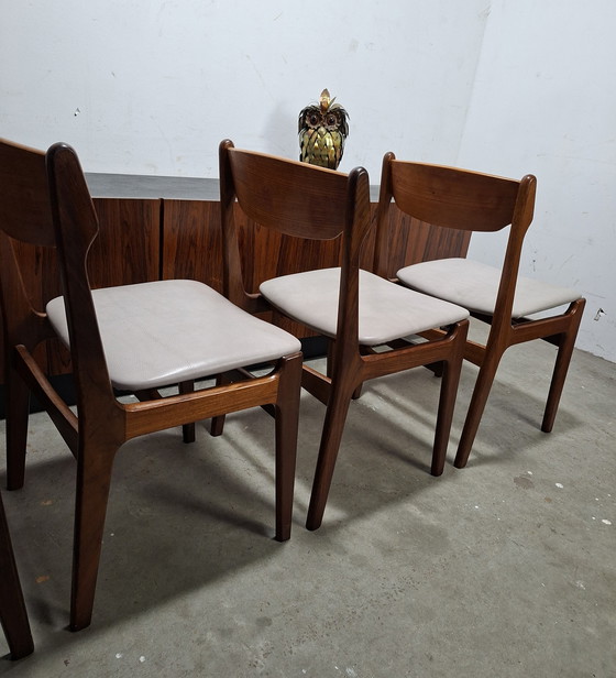 Image 1 of Set di 4 Erik Buch rivestiti in pelle ricondizionati