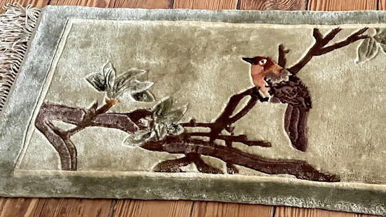 Image 1 of Vintage zijden vogelkleed - 75x28cm