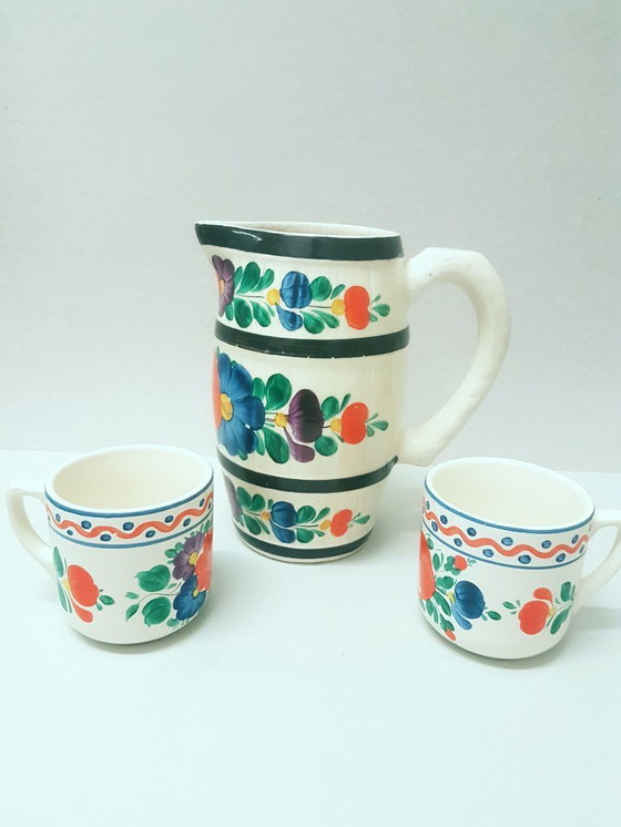 Image 1 of Barattolo Art Déco e 2 tazze/ceramica