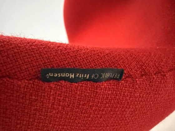 2x Fritz Hansen Swan chair Arne Jacobsen Poltrona Girevole, Sedie girevoli, Tessile, Alluminio, Rosso (foto 14 di 14)