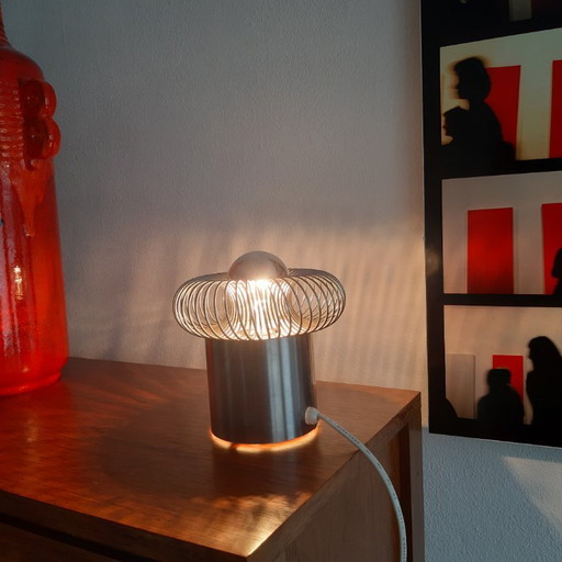 Lampe design vintage, Philippe Rogier, Oxar France – tafellampen, rvs