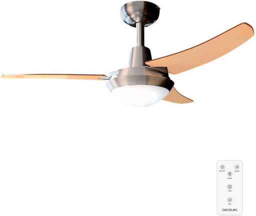 Cecotec Ventilateur de plafond avec télécommande et lumière EnergySilence Aero 480. 65 W, 106 cm de diamètre, 3 Pales réversible
