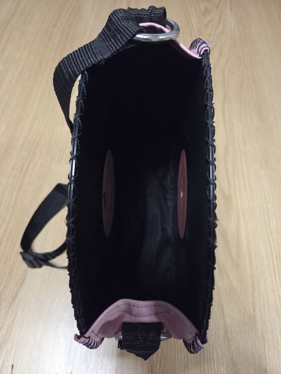 Borsa a spalla unica in vinile LP con pelle rosa – Borse a spalla, Nylon (photo 5 of 5)