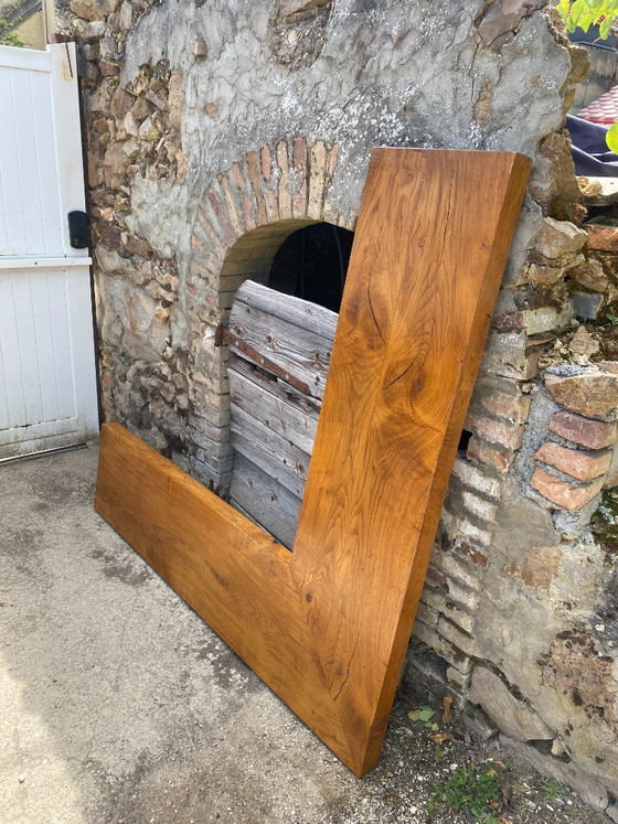 Image 1 of Barra esquinera en forma de L, de madera maciza de nogal, con mostrador/bar/zona de recepción de estilo profesional, circa 1950.