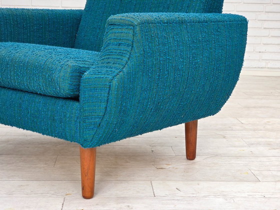 Image 1 of 1970, Deense fauteuil, originele meubelwol, teakhout.