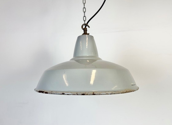 Image 1 of Lámpara colgante industrial de esmalte gris de Thorlux, década de 1960