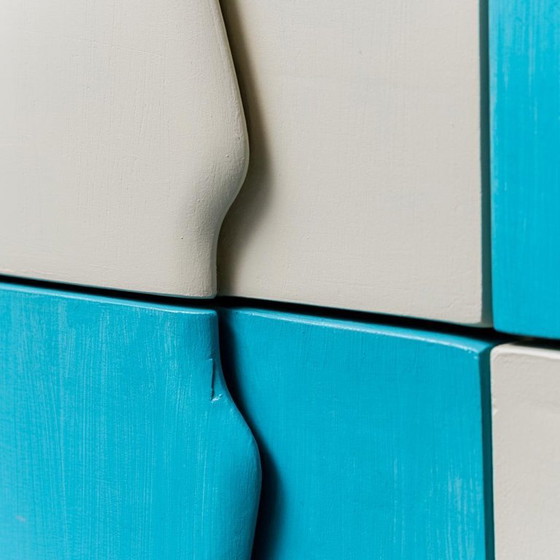 Image 1 of  CREDENZA MOBILE IN LEGNO BIANCO METALLO ANNI '60 VINTAGE MODERNO ANTICO