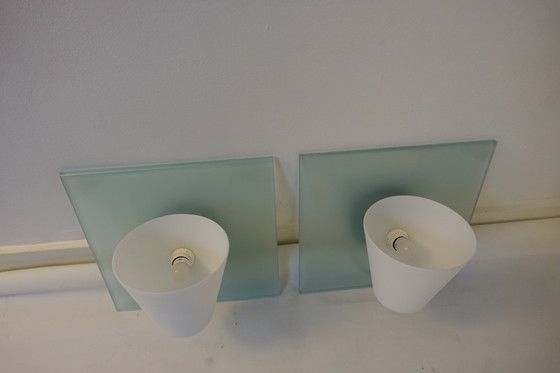 Image 1 of Set of Two Foscarini Quadro Parete Wall Lamps Murano Glass 
